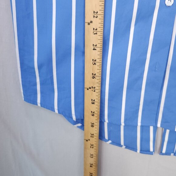 L’AGENCE Layla Tunic Blouse Back Vent Womens Small Oversized Button Front Stiped - Picture 8 of 15